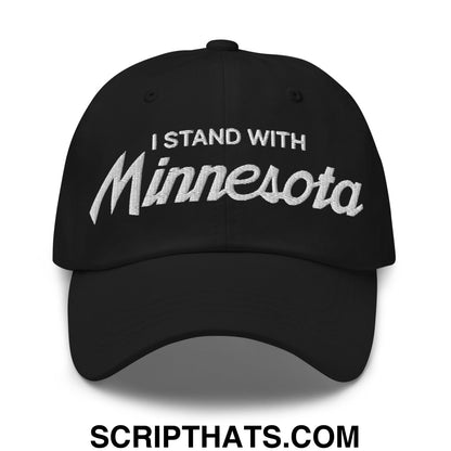 I Stand With Minnesota Embroidered Unstructured Dad Hat Black