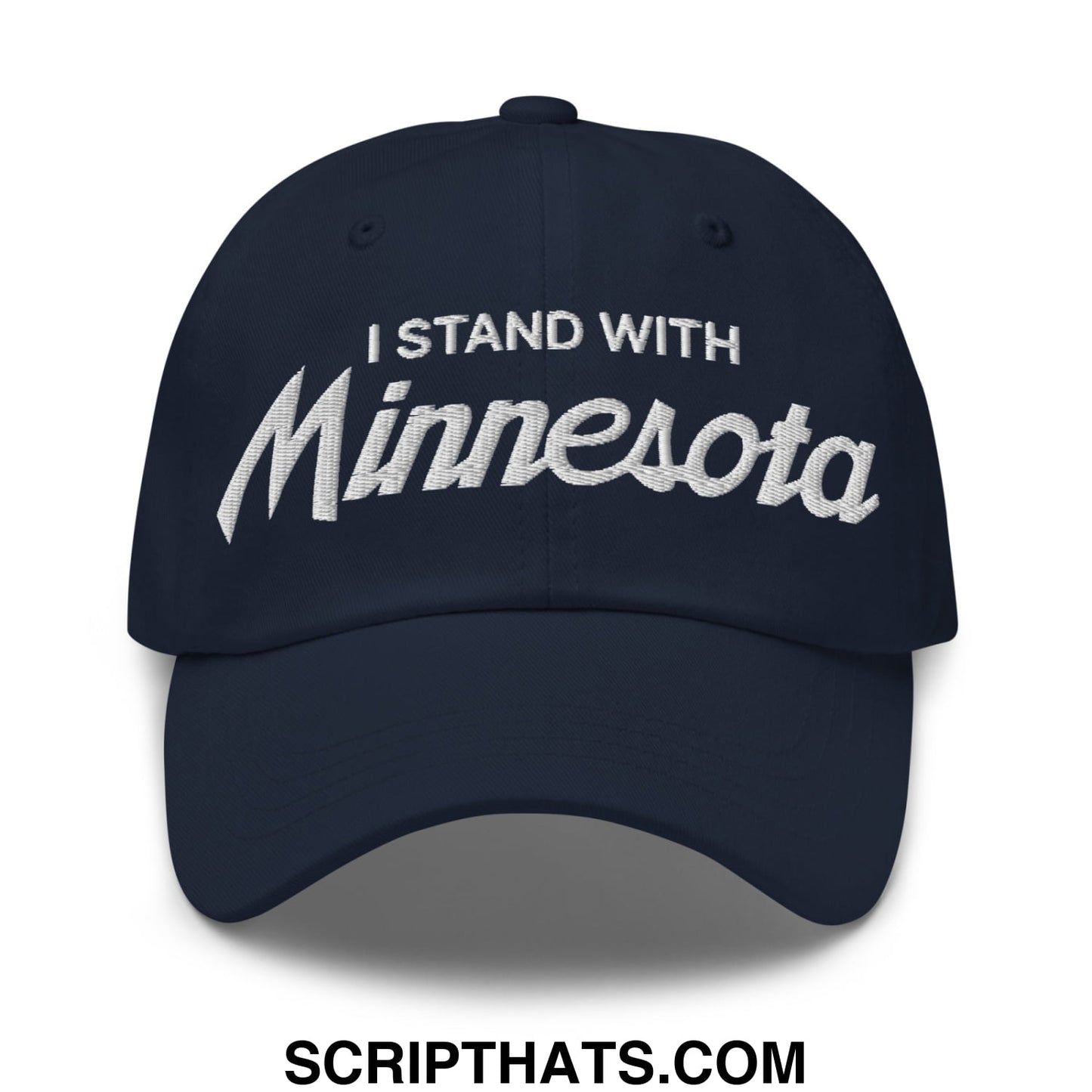 I Stand With Minnesota Embroidered Unstructured Dad Hat Navy