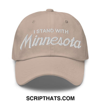 I Stand With Minnesota Embroidered Unstructured Dad Hat Stone
