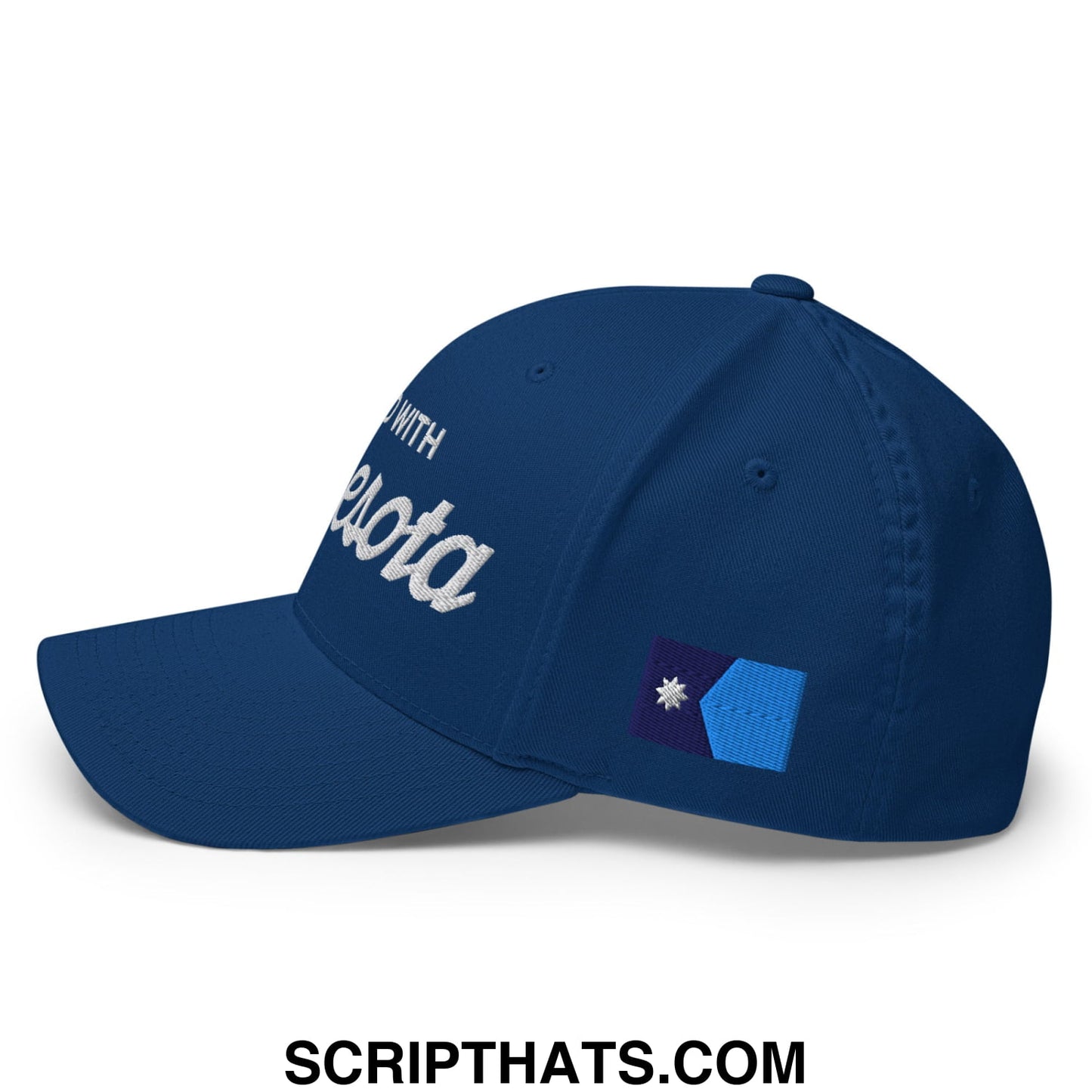 I Stand With Minnesota Flag Embroidered Stretch Fit Baseball Hat Royal Blue