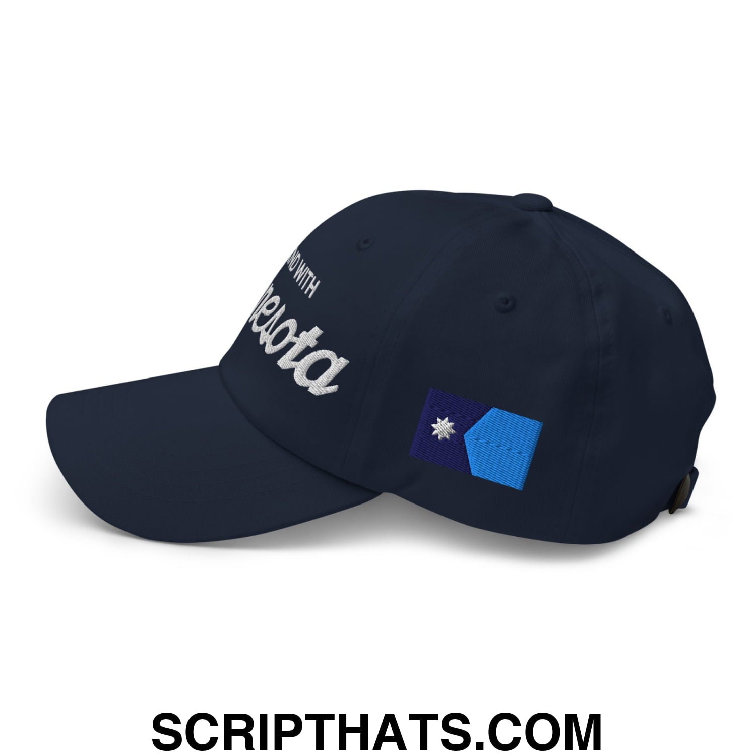 I Stand With Minnesota Flag Embroidered Unstructured Dad Hat Navy