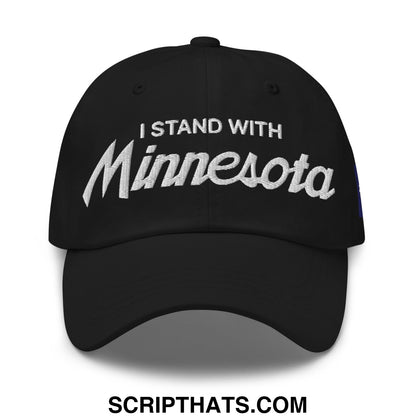 I Stand With Minnesota Flag Embroidered Unstructured Dad Hat Black
