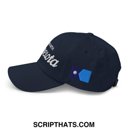I Stand With Minnesota Flag Embroidered Unstructured Dad Hat Navy