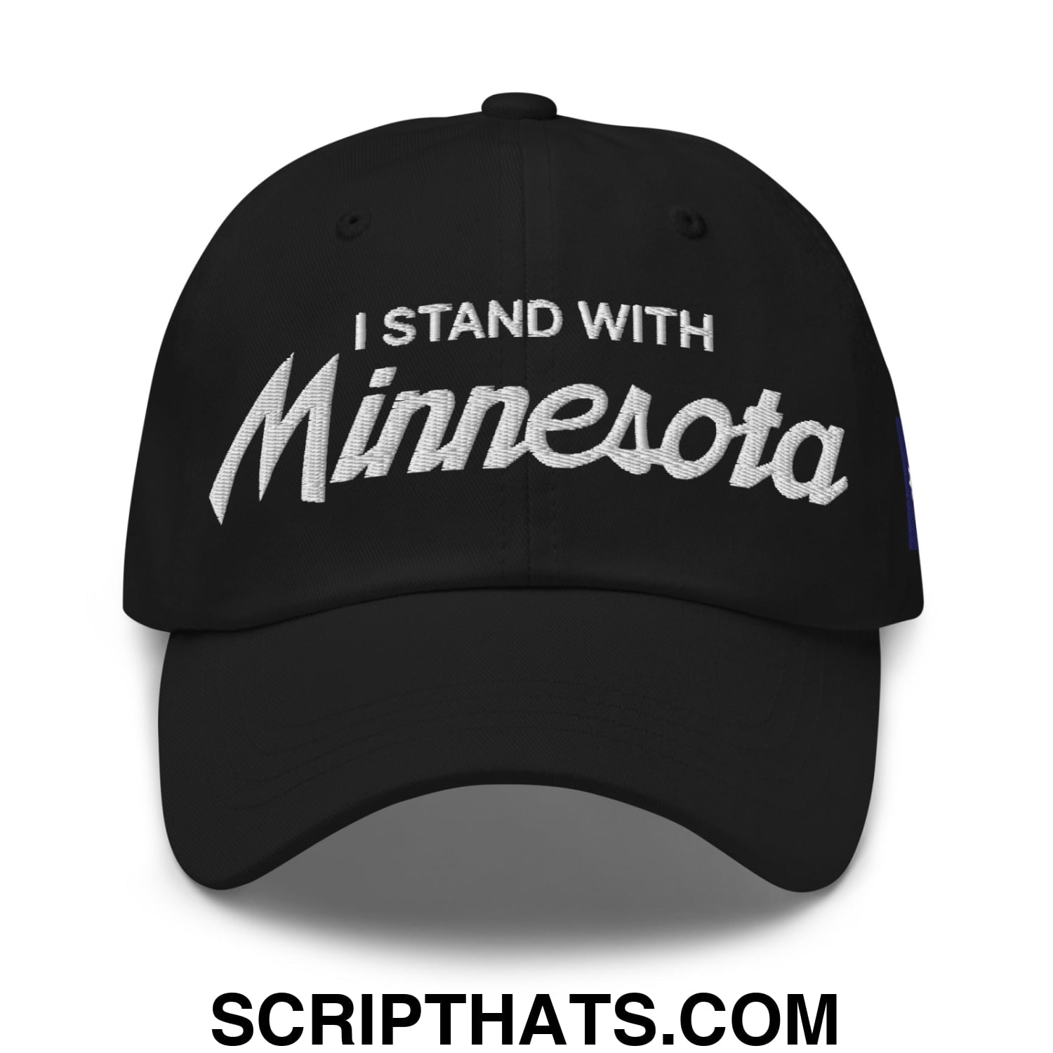 I Stand With Minnesota Flag Embroidered Unstructured Dad Hat Black