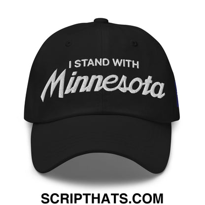 I Stand With Minnesota Flag Embroidered Unstructured Dad Hat Black