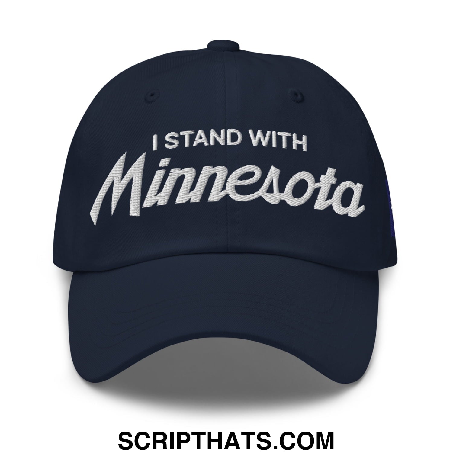 I Stand With Minnesota Flag Embroidered Unstructured Dad Hat Navy