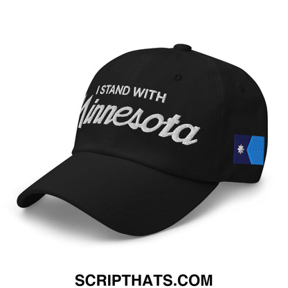 I Stand With Minnesota Flag Embroidered Unstructured Dad Hat Black