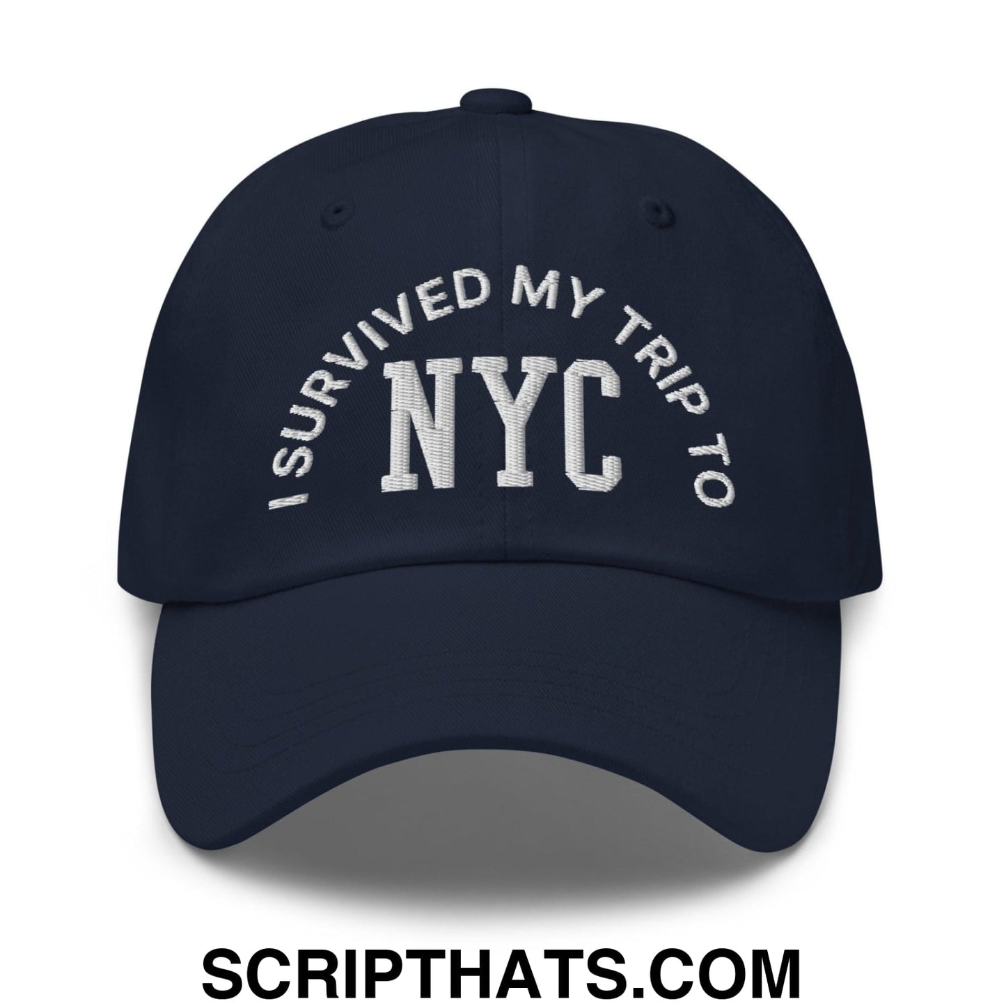 I Survived My Trip to NYC Embroidered Dad Hat Navy