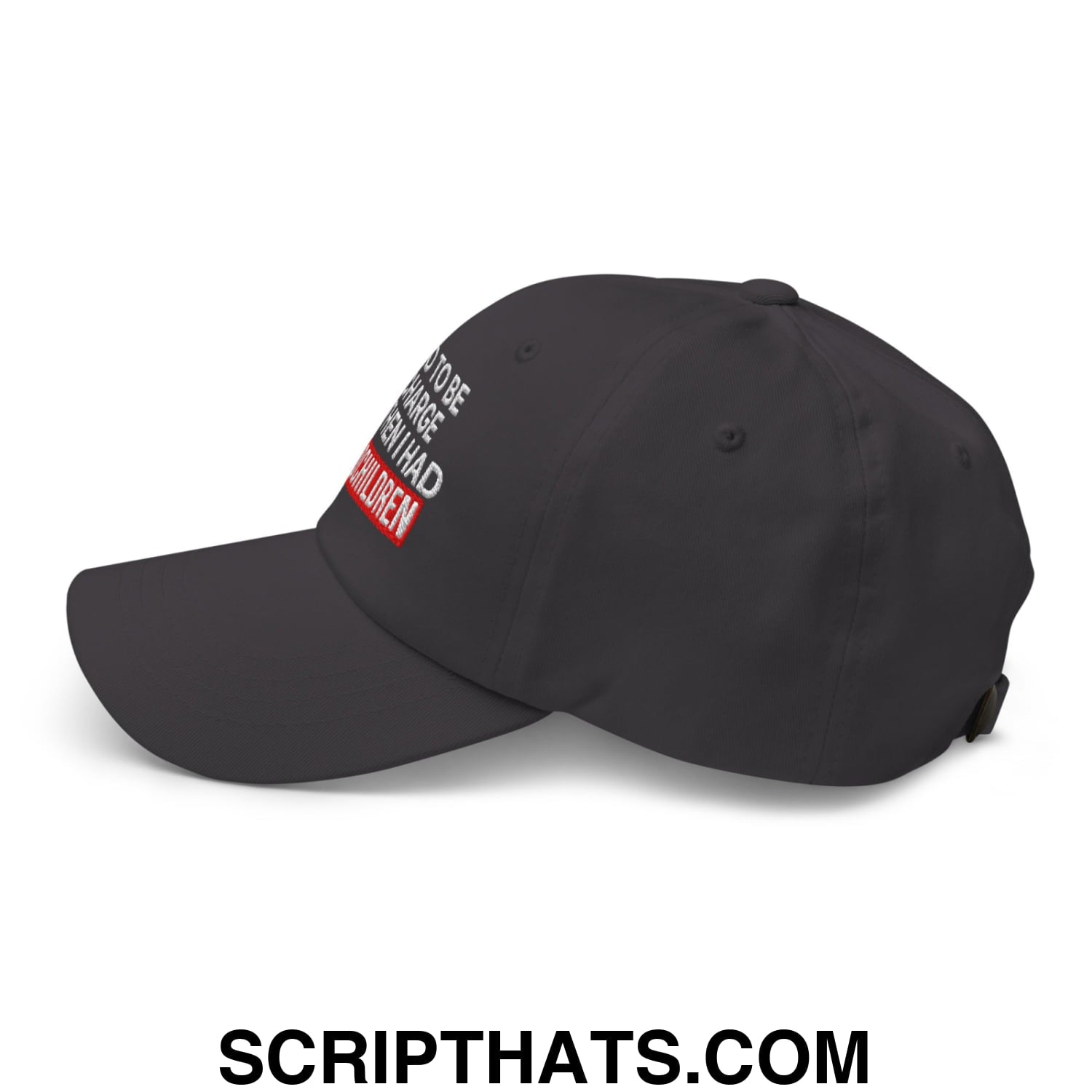I Used to Be in Charge but Then I Had Grandchildren Embroidered Unstructured Dad Hat Dark Grey