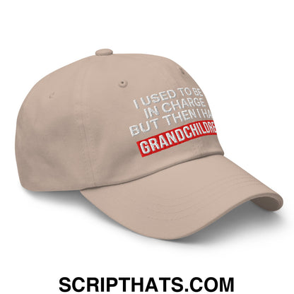 I Used to Be in Charge but Then I Had Grandchildren Embroidered Unstructured Dad Hat Stone