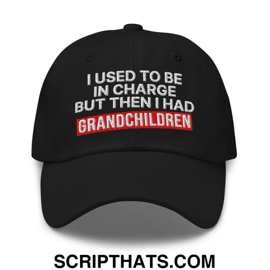 I Used to Be in Charge but Then I Had Grandchildren Embroidered Unstructured Dad Hat Black
