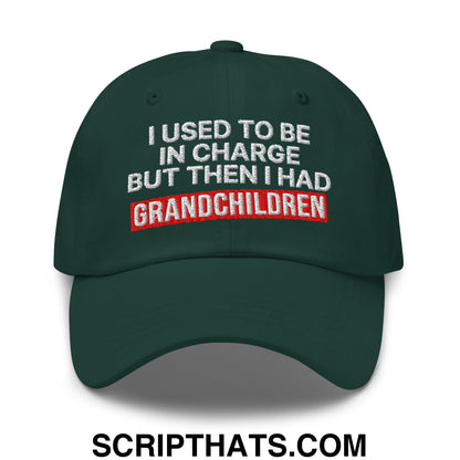 I Used to Be in Charge but Then I Had Grandchildren Embroidered Unstructured Dad Hat Spruce