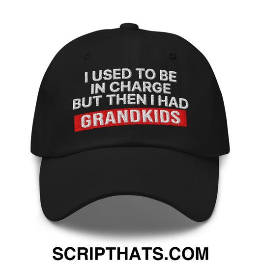 I Used to Be in Charge but Then I Had Grandkids Embroidered Unstructured Dad Hat Black