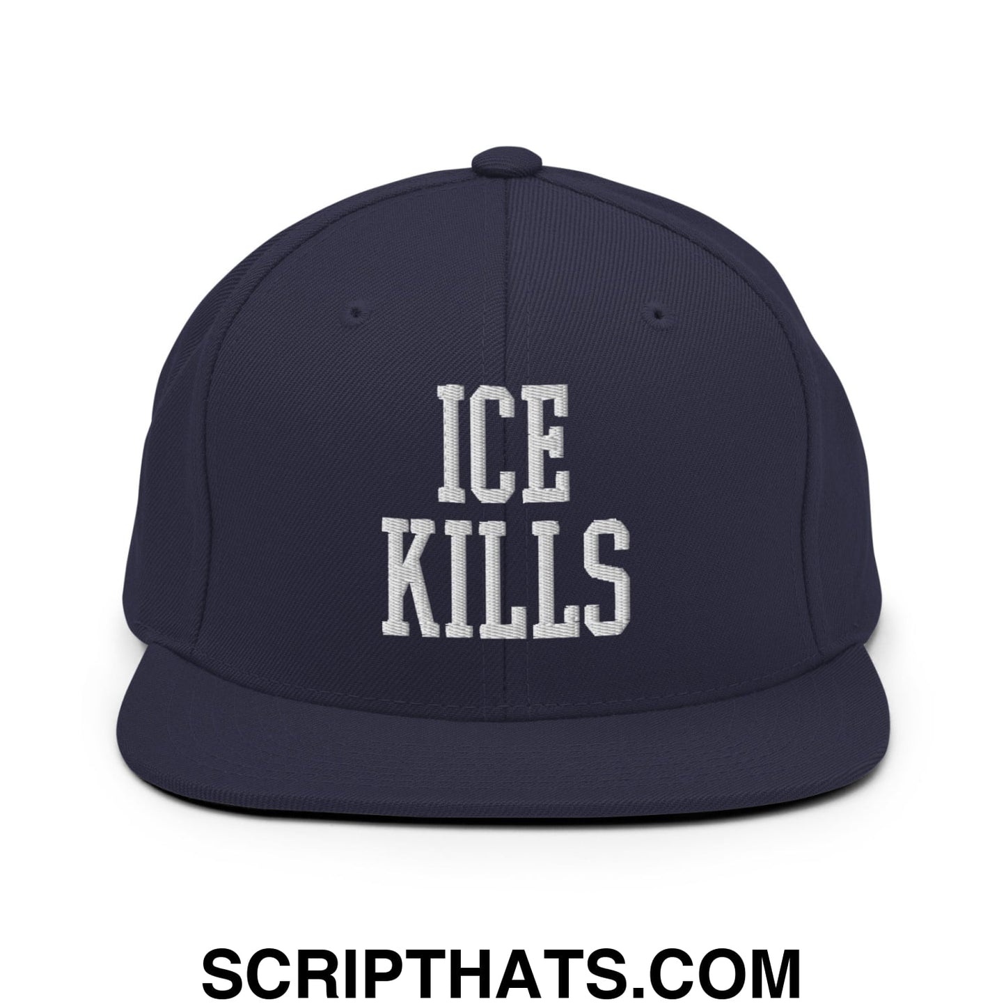 ICE Kills Embroidered Flat Bill Brim Snapback Hat Navy