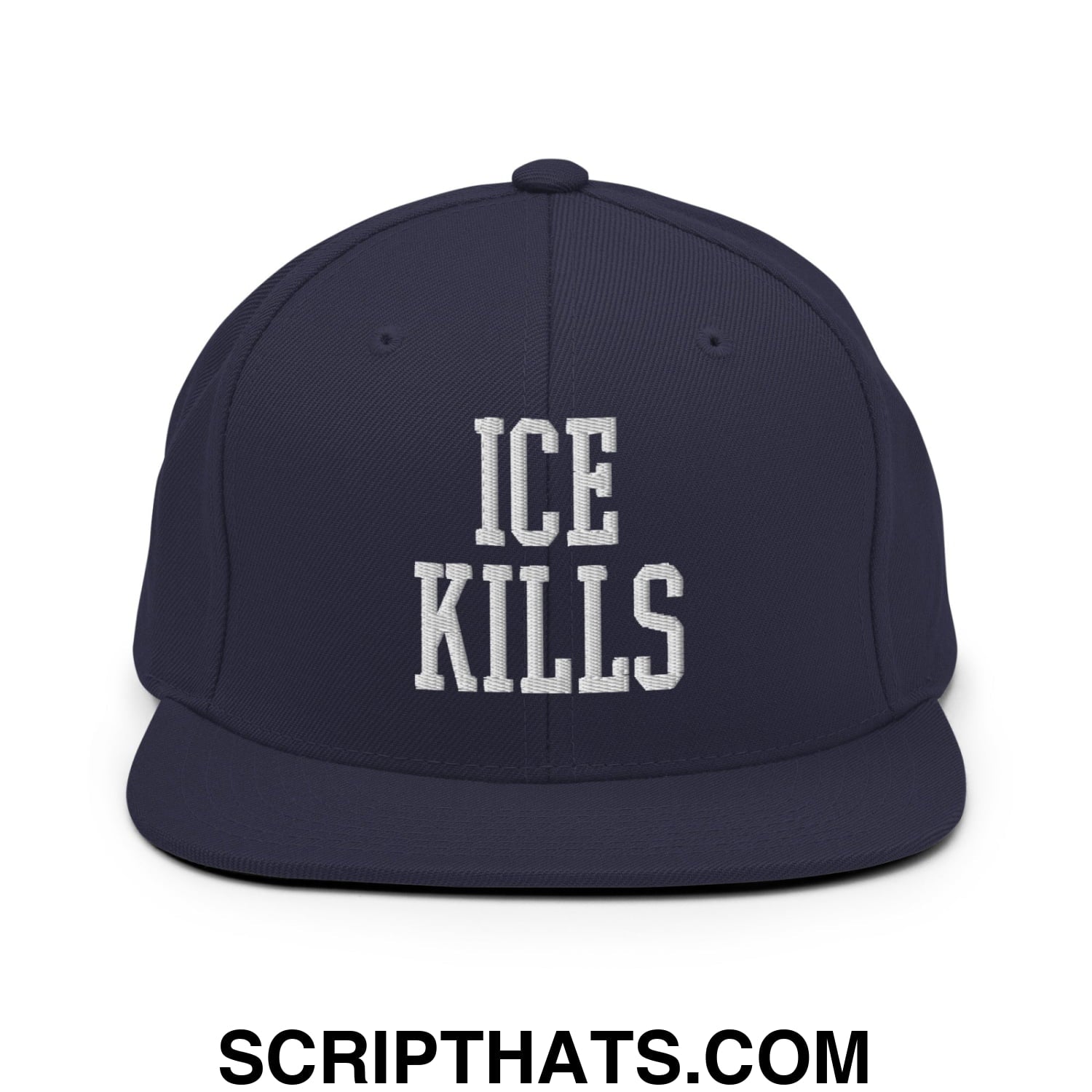 ICE Kills Embroidered Flat Bill Brim Snapback Hat Navy