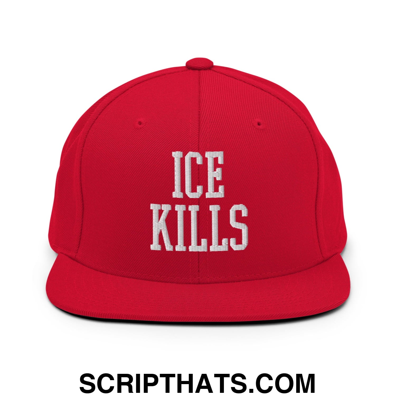ICE Kills Embroidered Flat Bill Brim Snapback Hat Red