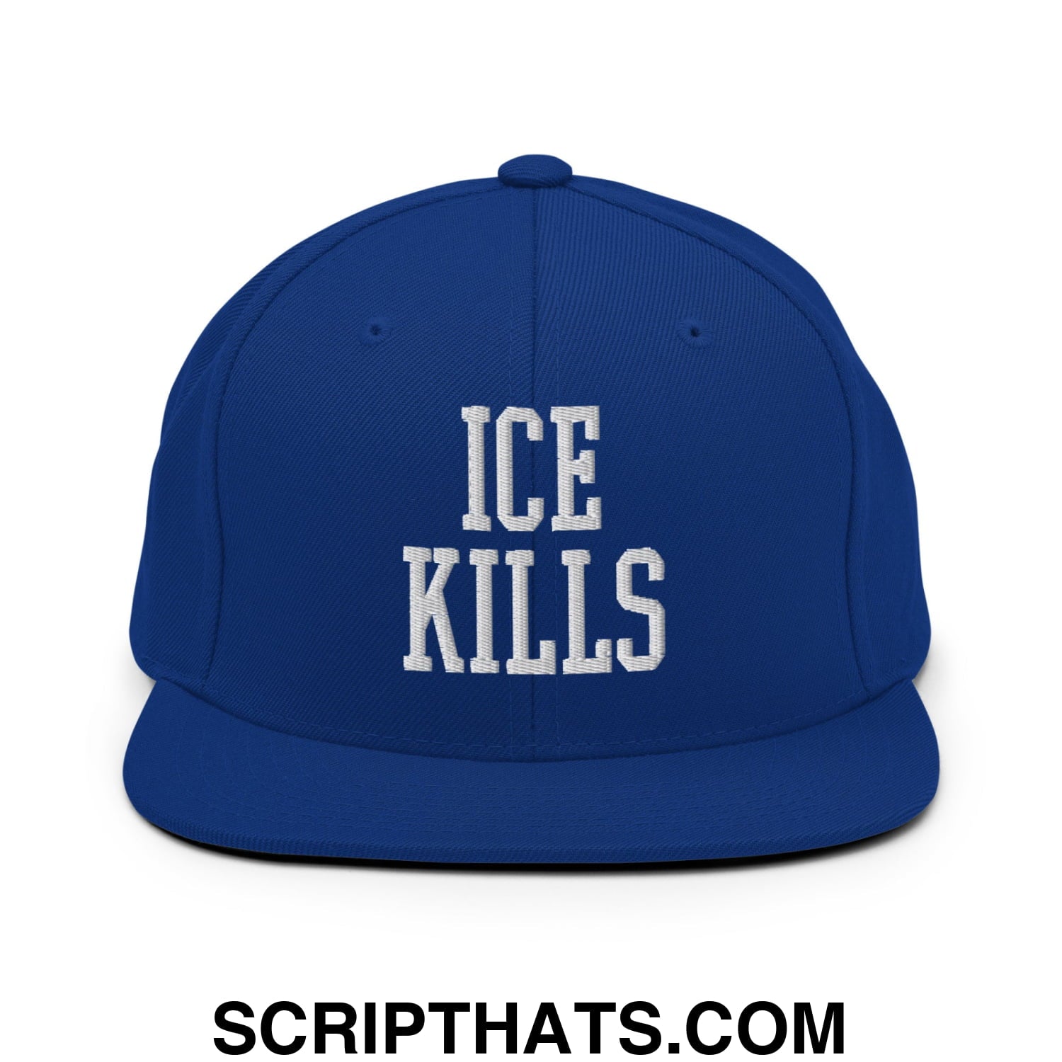 ICE Kills Embroidered Flat Bill Brim Snapback Hat Royal Blue