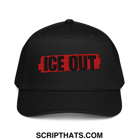 ICE Out Embroidered Baseball Snapback Hat Black