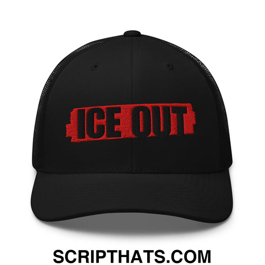 ICE Out Embroidered Mesh Trucker Hat Black