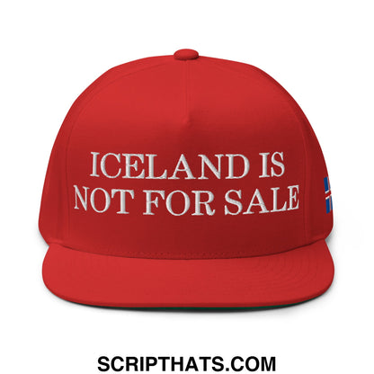 Iceland Is Not For Sale Embroidered Flat Bill Brim 5 Panel Snapback Hat Default Title