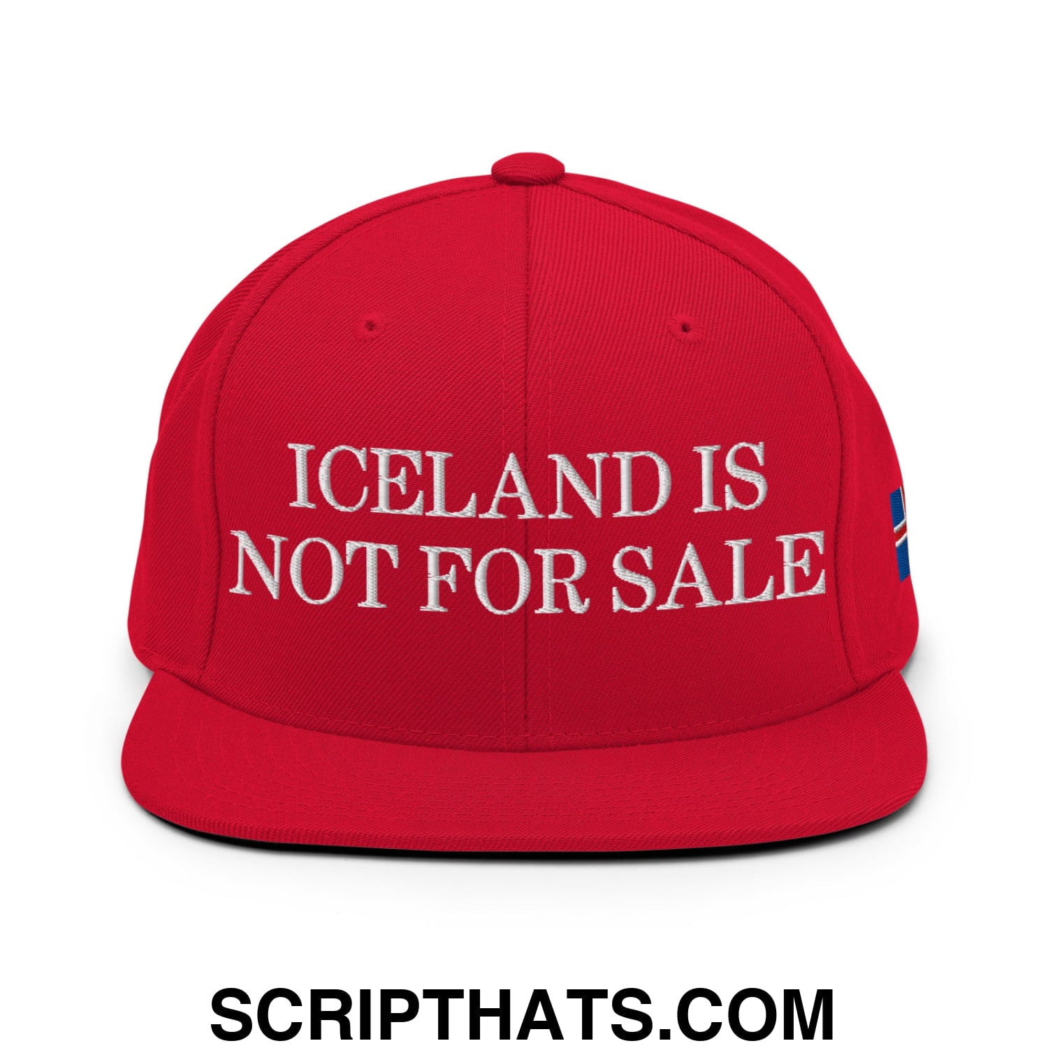 Iceland Is Not For Sale Embroidered Flat Bill Brim Snapback Hat Default Title
