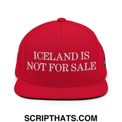 Iceland Is Not For Sale Embroidered Flat Bill Brim Snapback Hat Default Title