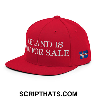 Iceland Is Not For Sale Embroidered Flat Bill Brim Snapback Hat