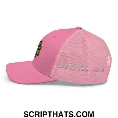 ICQ Embroidered Mesh Trucker Hat Pink