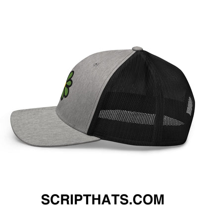 ICQ Embroidered Mesh Trucker Hat Heather Black