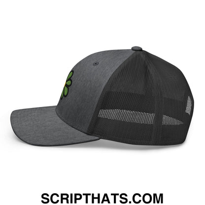 ICQ Embroidered Mesh Trucker Hat Dark Heather Gray