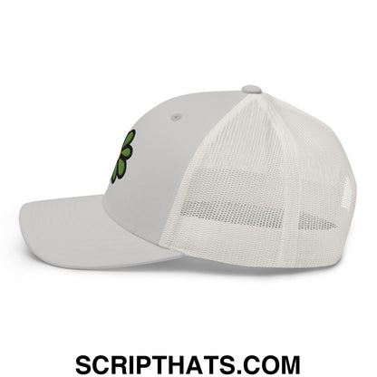 ICQ Embroidered Mesh Trucker Hat Silver