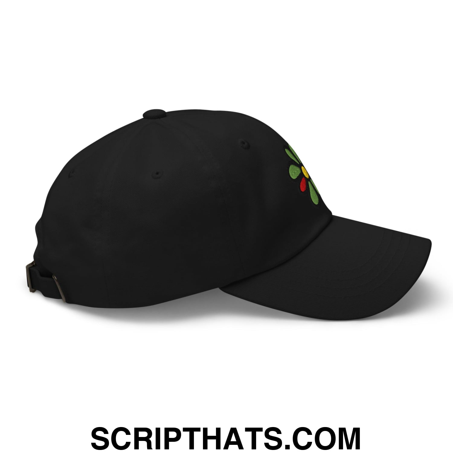 ICQ Embroidered Unstructured Dad Hat Black