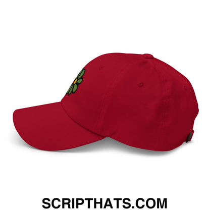 ICQ Embroidered Unstructured Dad Hat Cranberry