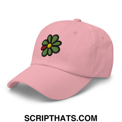 ICQ Embroidered Unstructured Dad Hat Pink