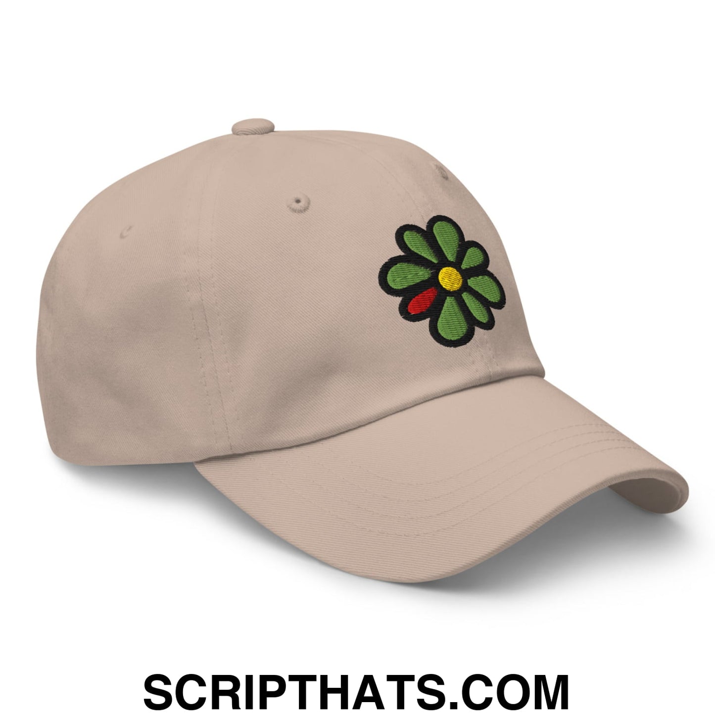 ICQ Embroidered Unstructured Dad Hat Stone