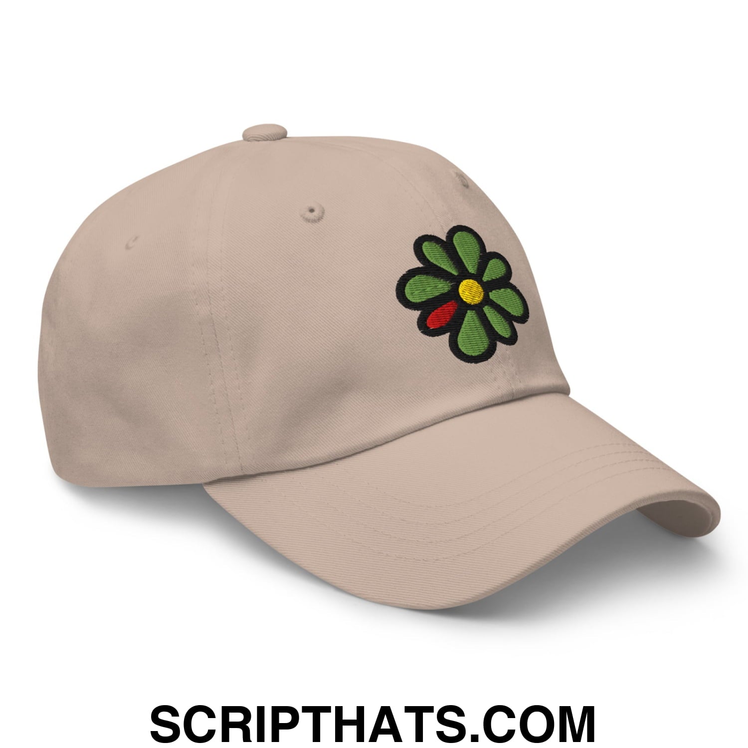 ICQ Embroidered Unstructured Dad Hat Stone