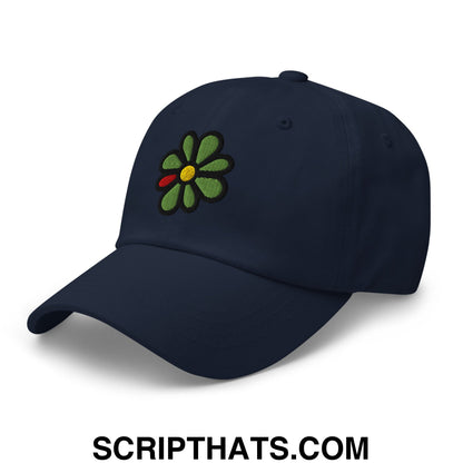 ICQ Embroidered Unstructured Dad Hat Navy