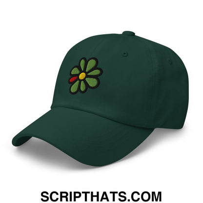 ICQ Embroidered Unstructured Dad Hat Spruce
