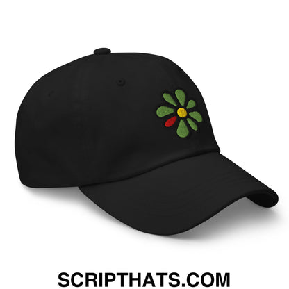 ICQ Embroidered Unstructured Dad Hat Black