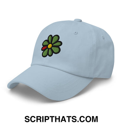 ICQ Embroidered Unstructured Dad Hat Light Blue