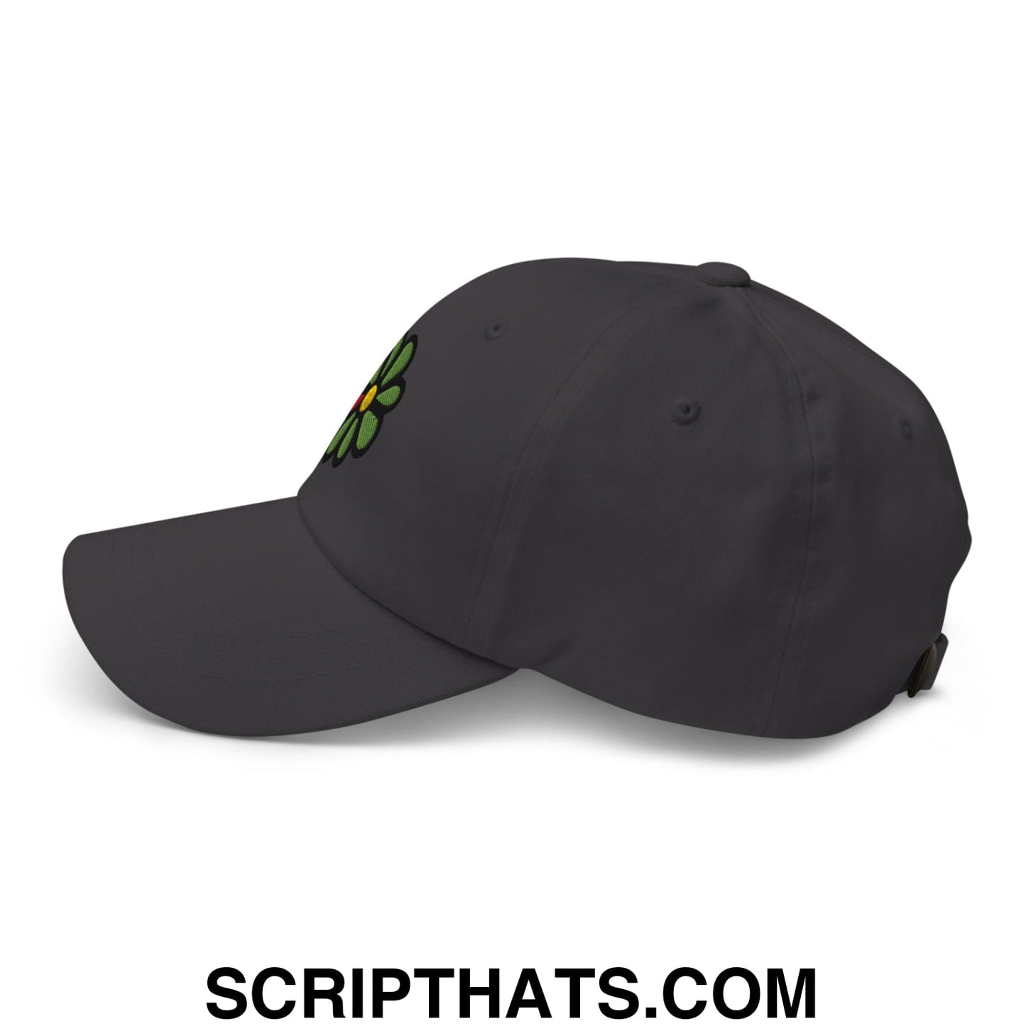 ICQ Embroidered Unstructured Dad Hat Dark Grey
