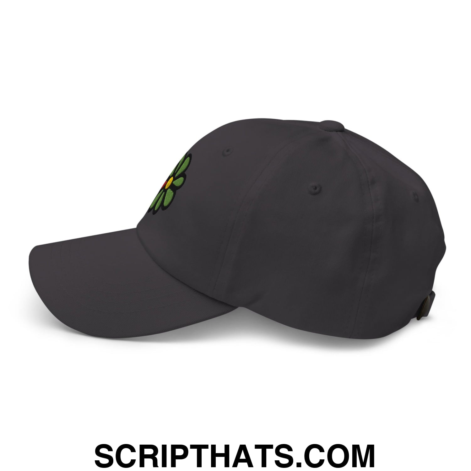 ICQ Embroidered Unstructured Dad Hat Dark Grey