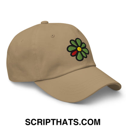 ICQ Embroidered Unstructured Dad Hat Khaki