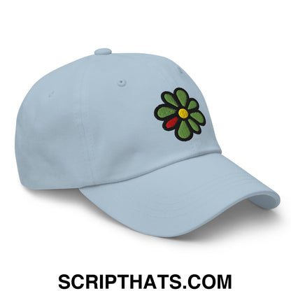 ICQ Embroidered Unstructured Dad Hat Light Blue
