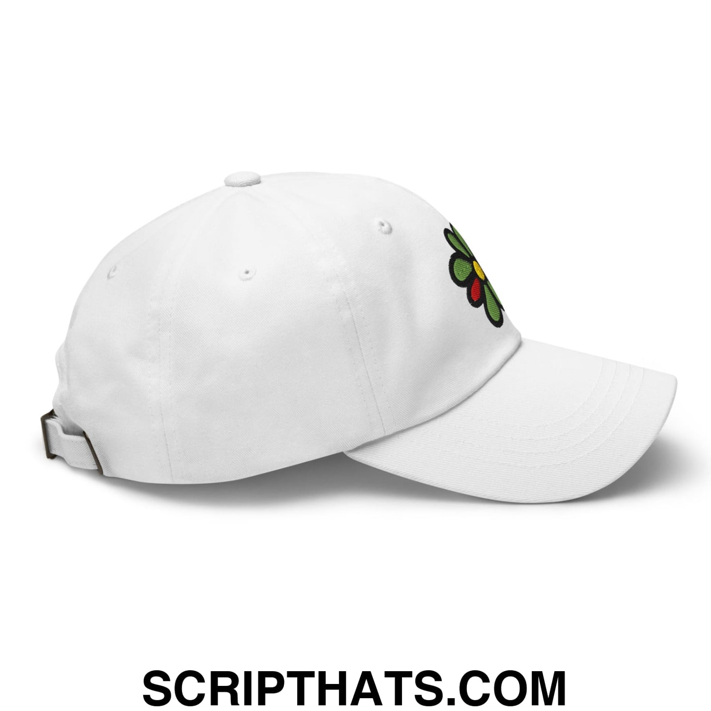 ICQ Embroidered Unstructured Dad Hat White