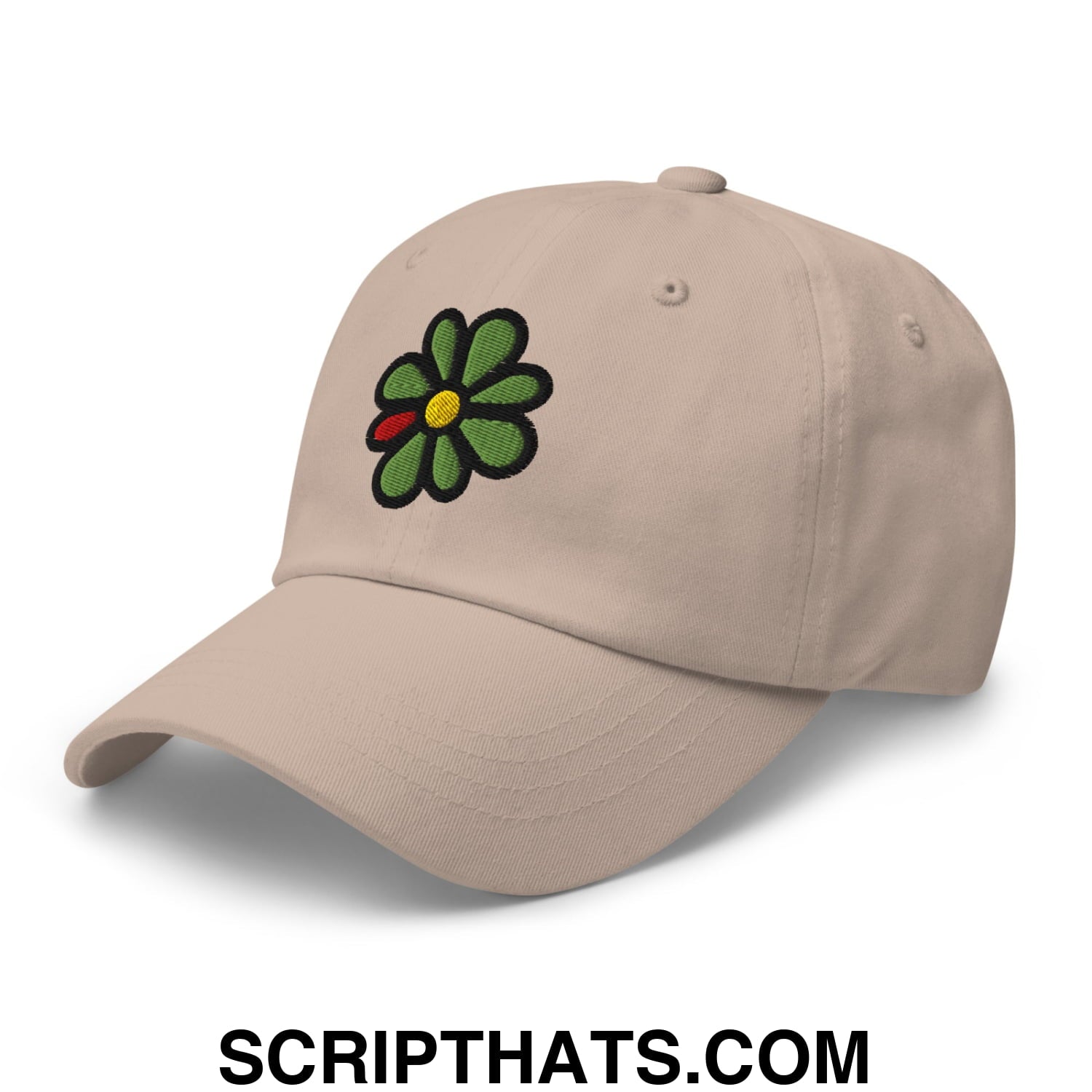 ICQ Embroidered Unstructured Dad Hat Stone