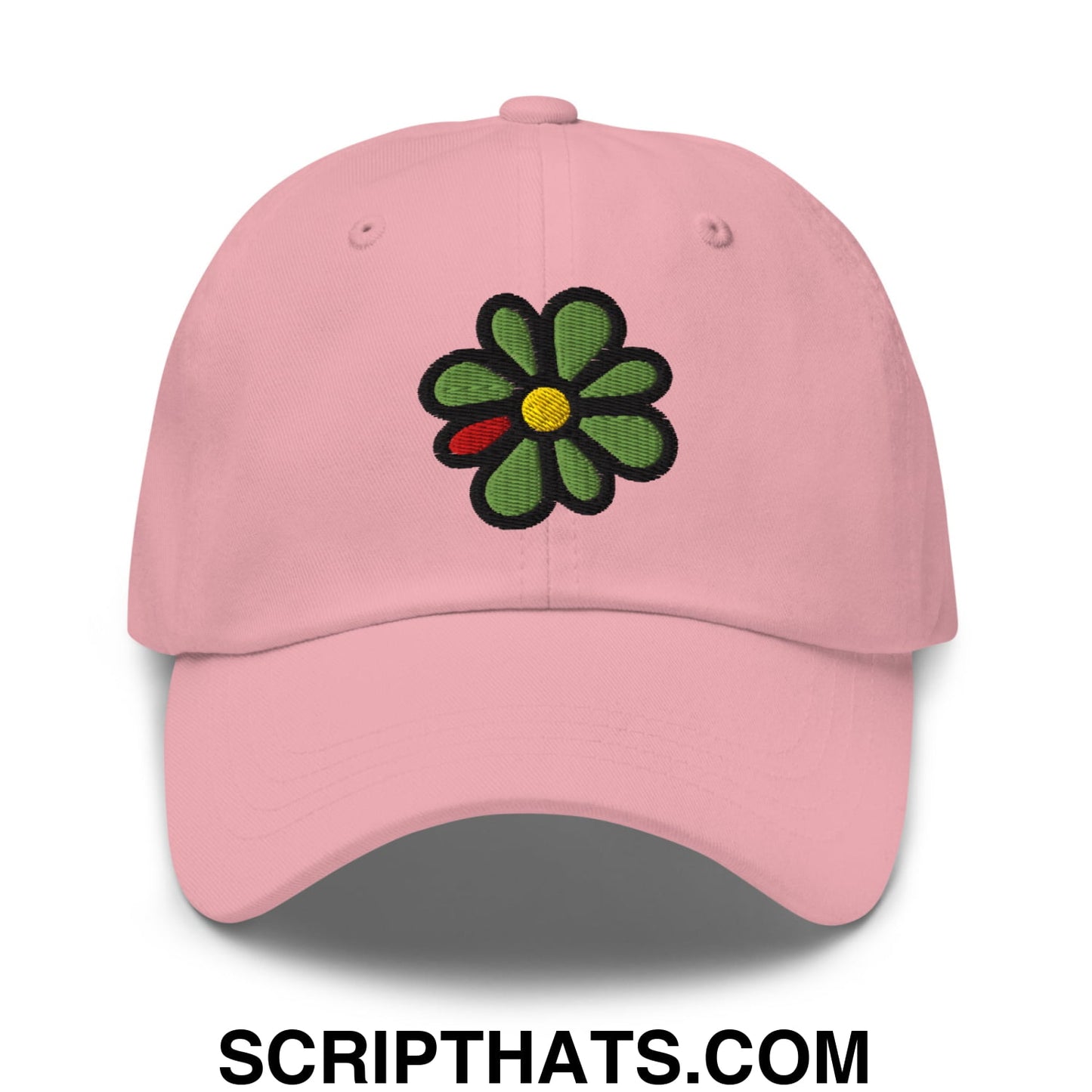 ICQ Embroidered Unstructured Dad Hat Pink