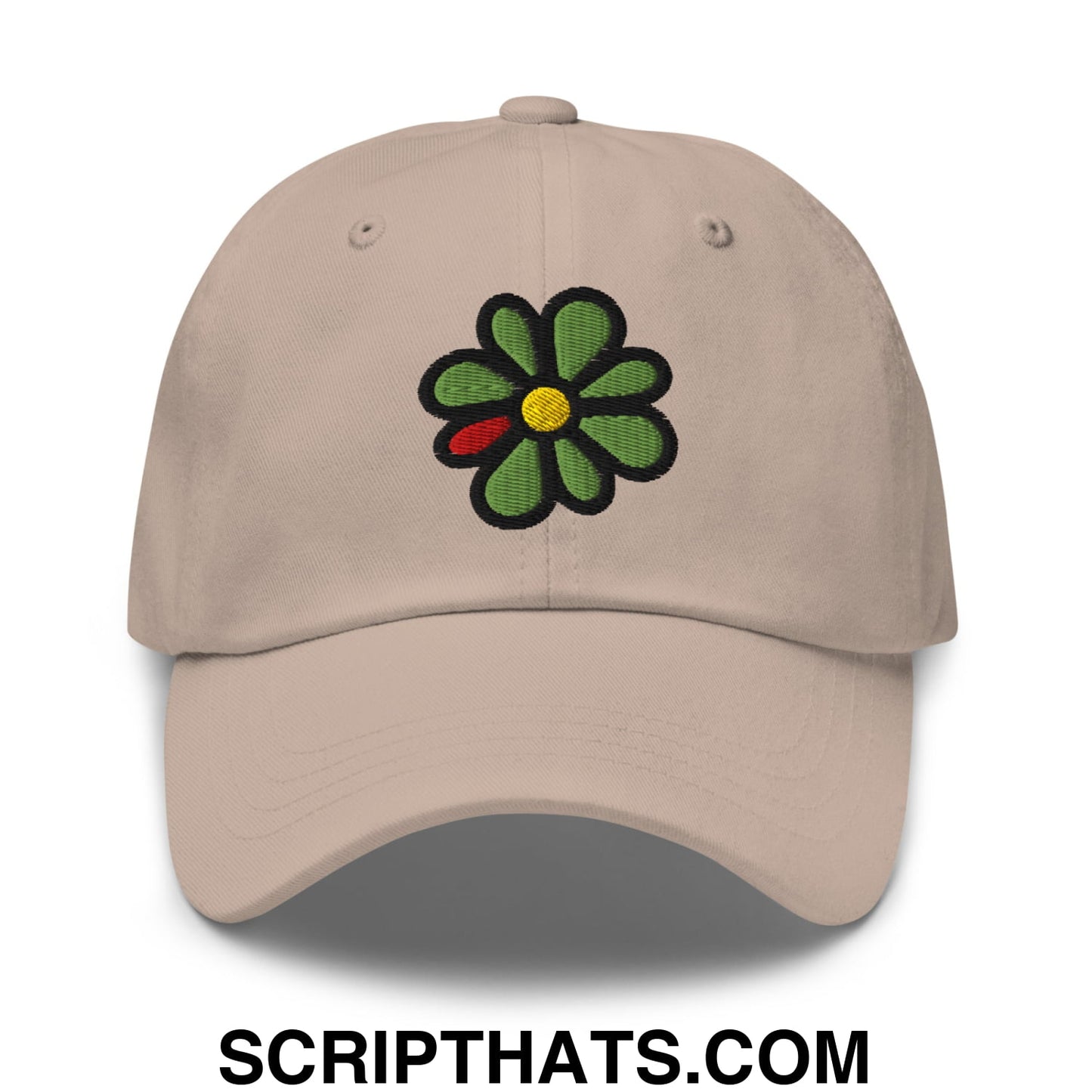 ICQ Embroidered Unstructured Dad Hat Stone