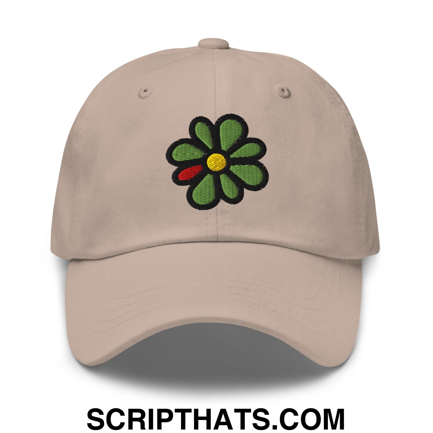 ICQ Embroidered Unstructured Dad Hat Stone
