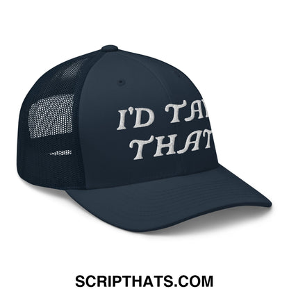 I'd Tap That Embroidered Mesh Trucker Hat Navy